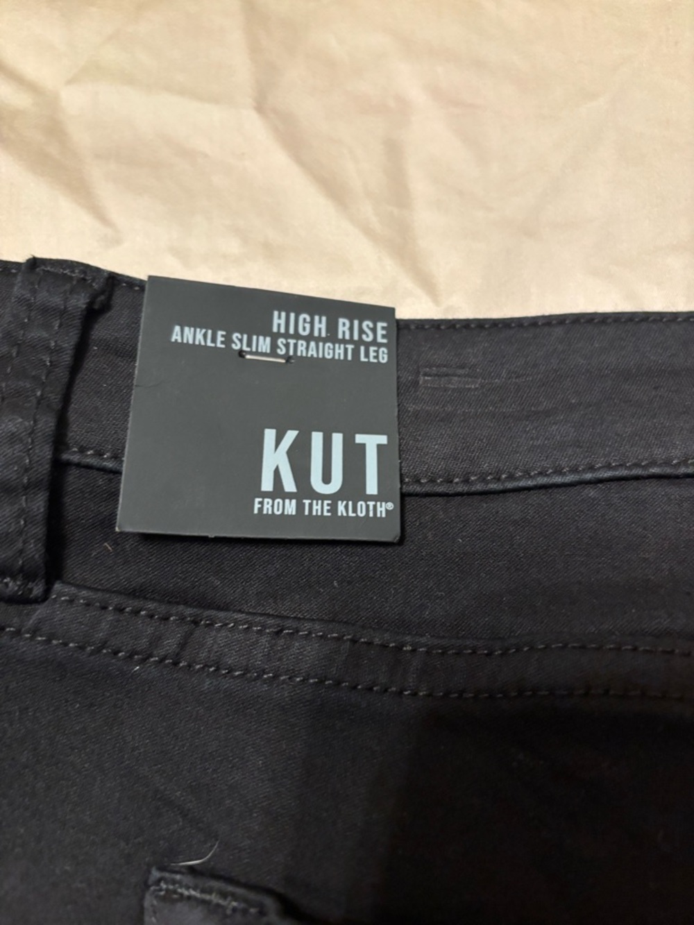 KUT from the Kloth High Rise Ankle Slim Straight Black Jeans Button Fly - Picture 3 of 15